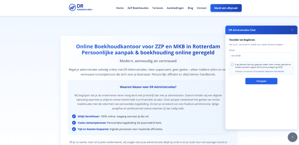 Website with Chat Functionality